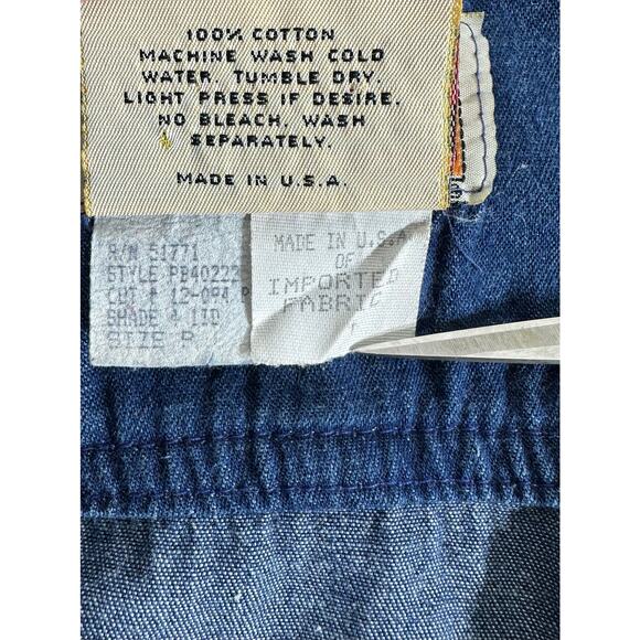 Gene Ewing BIS Womens Denim Jacket Blazer Size P Elastic Waist Pockets Vintage - Picture 4 of 8